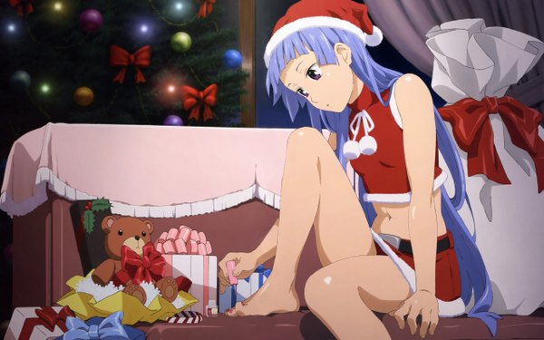 Anime picture 2560x1600 with kannagi nagi (kannagi) highres wide image christmas