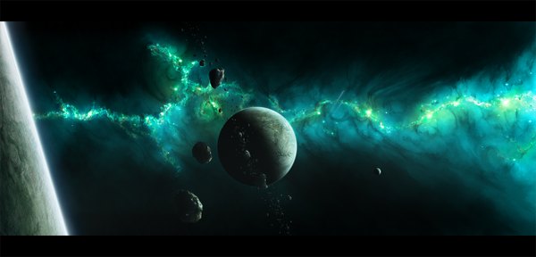 Anime picture 1250x600 with original chris cold wide image magic smoke gloom planet galaxy