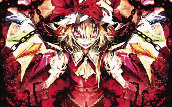 Anime picture 1920x1200 with touhou flandre scarlet banpai akira highres wide image girl