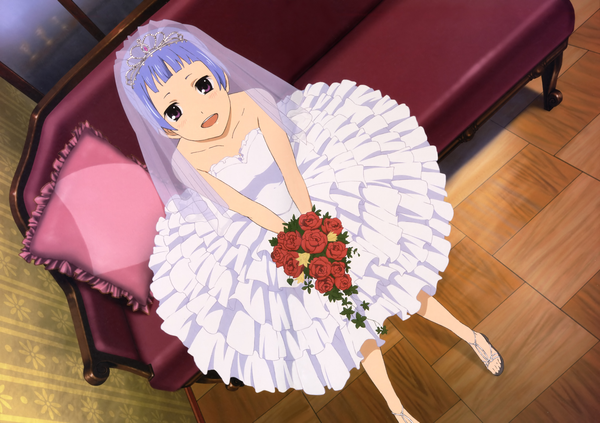 Anime picture 6621x4676 with kannagi nagi (kannagi) highres scan dress wedding dress
