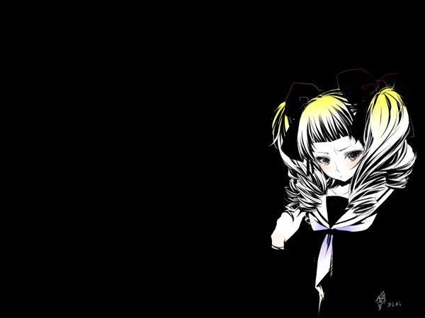 Anime picture 1600x1200 with black background tagme