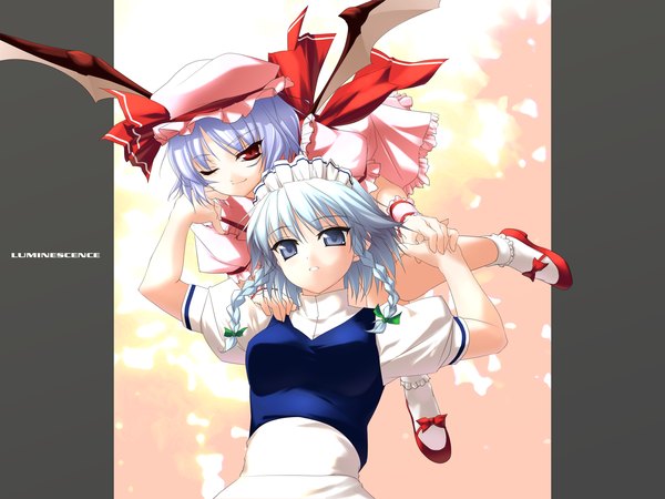 Anime picture 1828x1372 with touhou remilia scarlet izayoi sakuya highres girl
