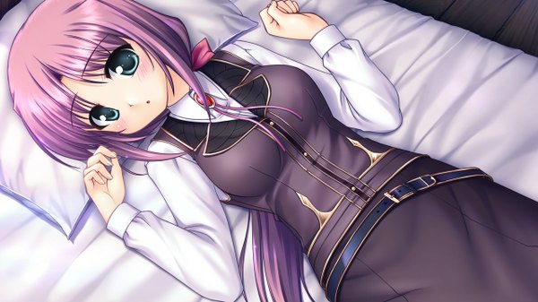 Anime picture 1280x720 with aiyoku no eustia long hair blue eyes wide image game cg purple hair girl