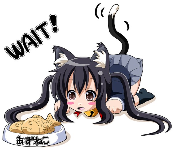 Anime picture 1148x1000 with k-on! kyoto animation nakano azusa cat girl girl wagashi taiyaki