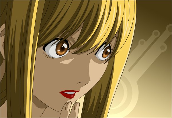 Anime picture 1200x820 with death note madhouse amane misa morrow blonde hair brown eyes lips close-up girl