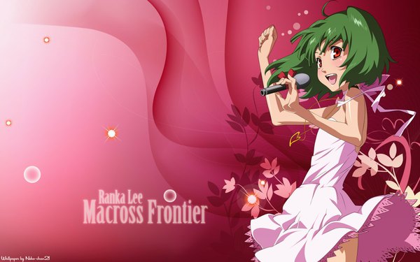 Anime picture 1920x1200 with macross macross frontier ranka lee highres wide image signed copyright name