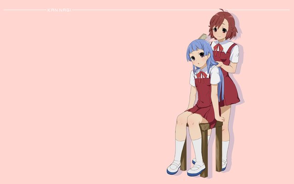 Anime picture 1600x1000 with kannagi nagi (kannagi) aoba tsugumi wide image uniform school uniform