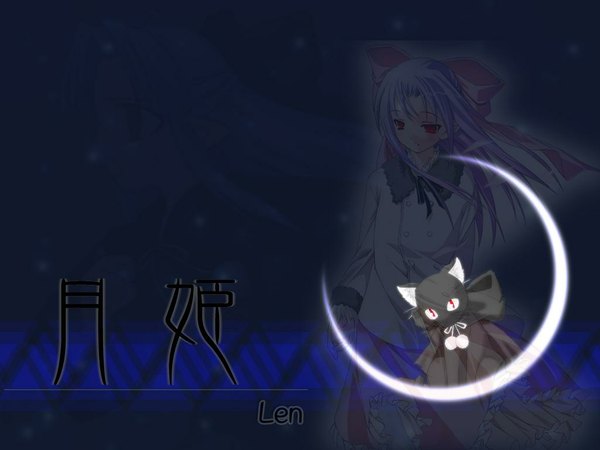 Anime picture 1024x768 with shingetsutan tsukihime type-moon len (tsukihime) len (cat) cat tagme