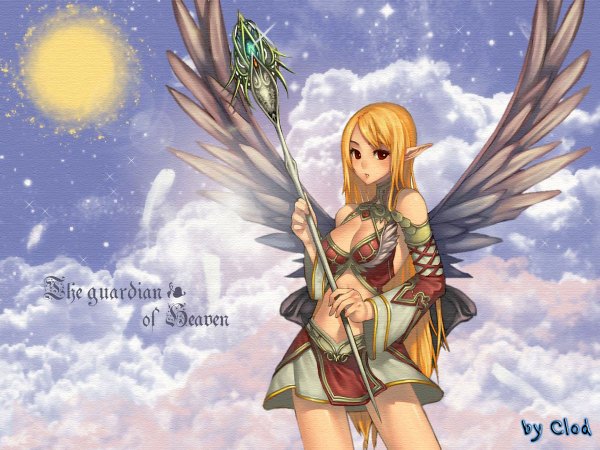 Anime picture 1200x900 with sky wings tagme