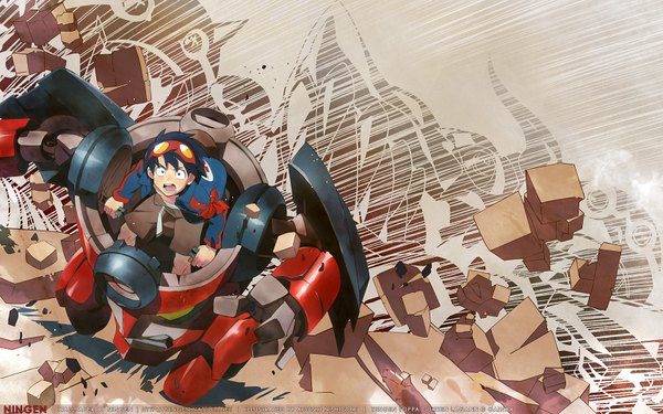 Anime picture 1680x1050 with tengen toppa gurren lagann gainax simon ningen (nattoli) wide image robot mecha ganmen