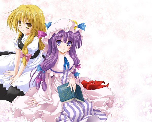 Anime picture 1280x1024 with touhou kirisame marisa patchouli knowledge girl tagme