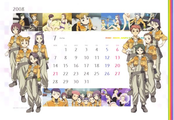 Anime picture 2110x1454 with idolmaster xenoglossia kisaragi chihaya hagiwara yukiho highres calendar