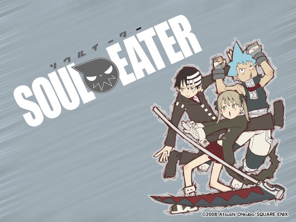 Anime picture 1280x960 with soul eater studio bones maka albarn soul eater evans death the kid black star okubo atsushi ookubo atsushi multicolored hair two-tone hair streaked hair spiked hair tagme