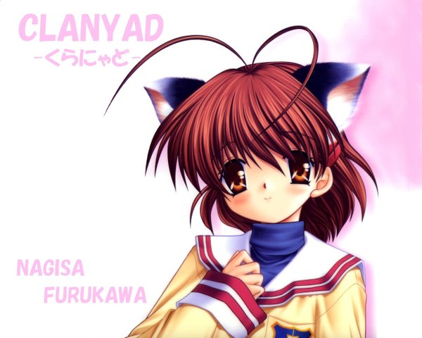 Anime picture 1280x1024 with clannad key (studio) furukawa nagisa animal ears cat girl girl