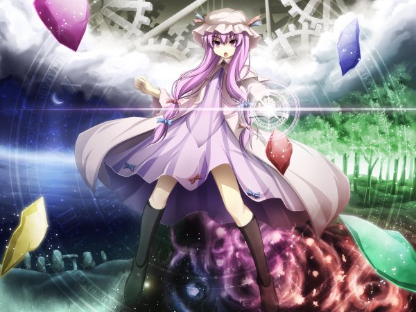 Anime picture 1200x900 with touhou patchouli knowledge girl tagme