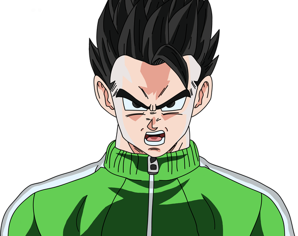 Anime picture 2398x1900 with dragon ball dragon ball z dragon ball z super toei animation son gohan single looking at viewer highres open mouth black hair ahoge black eyes teeth angry boy zipper
