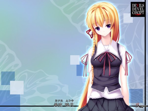 Anime picture 1600x1200 with devils devel concept (game) blonde hair purple eyes game cg girl