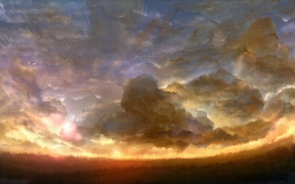 Anime picture 1152x720 with original bounin cloud (clouds) sunlight rain no people landscape scenic