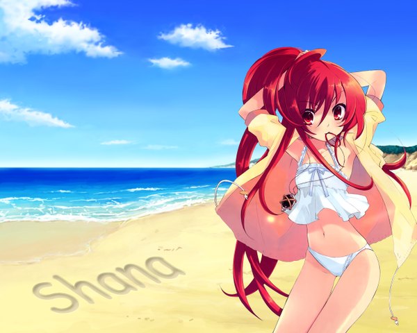 Anime picture 1280x1024 with shakugan no shana j.c. staff shana alastor light erotic beach underwear panties
