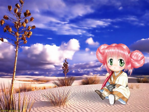 Anime picture 1600x1200 with mamotte shugogetten! toei animation rishu (mamotte shugogetten!) desert tagme