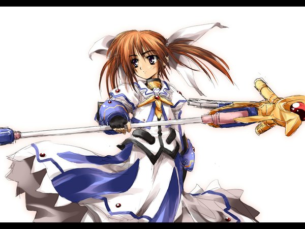 Anime picture 1024x768 with mahou shoujo lyrical nanoha takamachi nanoha matsuno canel girl tagme