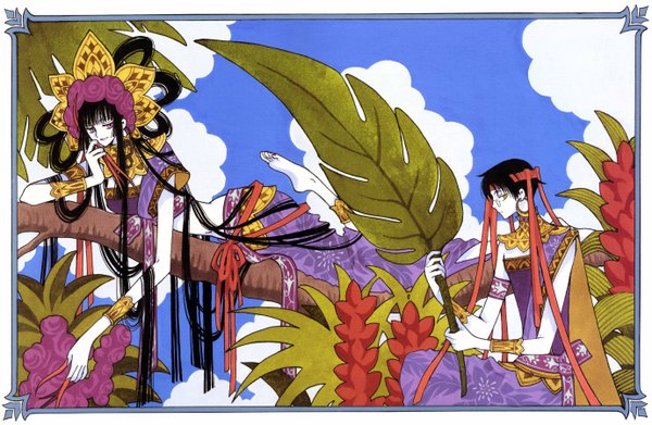 Anime picture 5519x3600 with xxxholic clamp ichihara yuuko watanuki kimihiro highres tropical