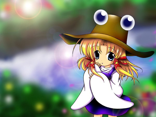 Anime picture 1600x1200 with touhou moriya suwako highres chibi girl hat