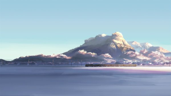 Anime picture 1920x1080 with 5 centimeters per second shinkai makoto highres wide image scenic train comix wave