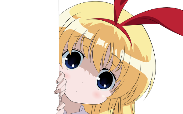 Anime picture 1920x1200 with saki amae koromo single long hair blush highres blue eyes blonde hair wide image close-up transparent background vector girl