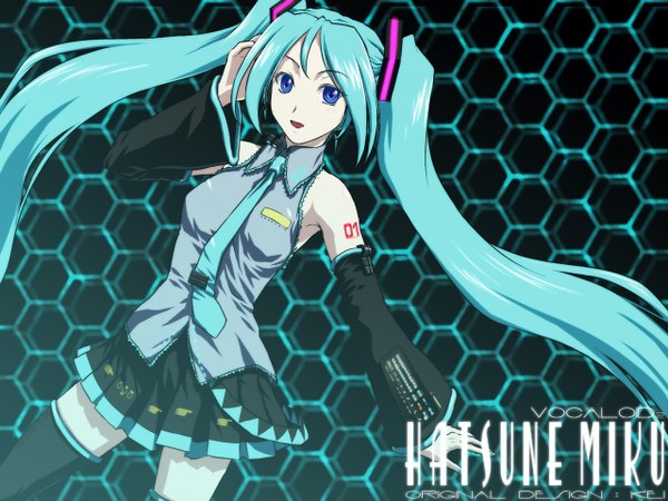 Anime picture 1280x960 with vocaloid hatsune miku iga tomoteru girl thighhighs