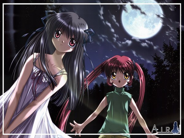 Anime picture 1024x768 with air key (studio) tohno minagi michiru loli visualart moon nightie