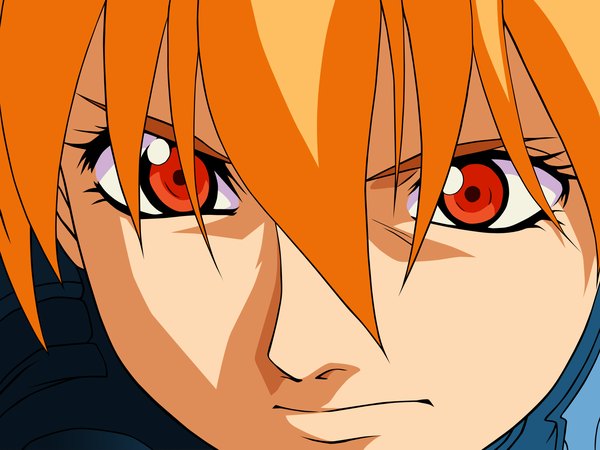 Anime picture 1600x1200 with hellsing seras victoria single red eyes orange hair close-up face vector girl