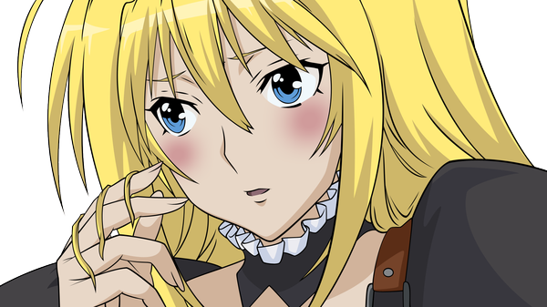Anime picture 1920x1080 with sekirei tsukiumi long hair blush highres open mouth blue eyes blonde hair wide image close-up transparent background face vector girl
