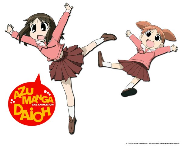 Anime picture 1280x1024 with azumanga daioh j.c. staff kasuga ayumu mihama chiyo girl