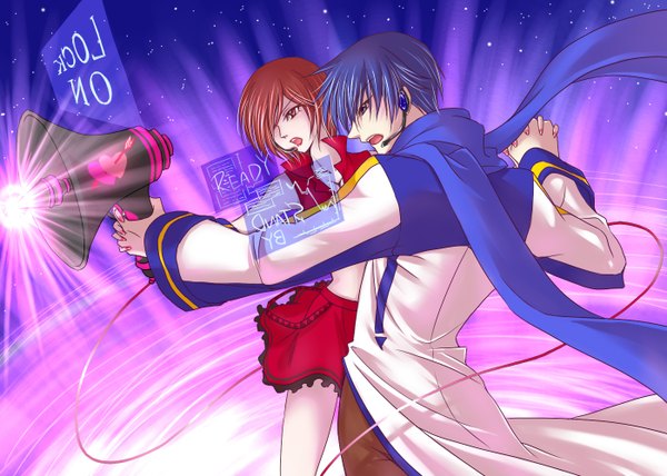 Anime picture 1400x1000 with vocaloid kaito (vocaloid) meiko girl tagme