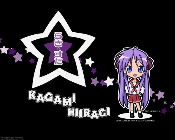 Anime picture 1280x1024 with lucky star kyoto animation hiiragi kagami hellknight10 black background girl