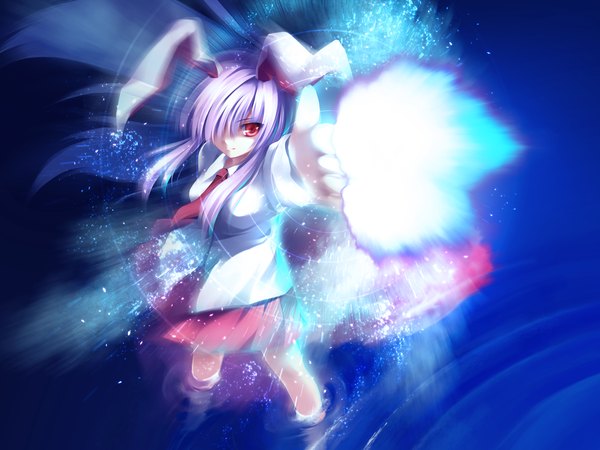 Anime picture 1600x1200 with touhou reisen udongein inaba tateha (marvelous grace) highres red eyes animal ears bunny ears wallpaper bunny girl girl