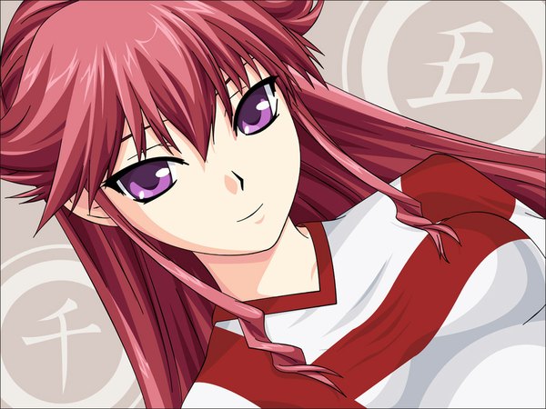 Anime picture 1100x825 with kimi ga aruji de shitsuji ga ore de benisu purple eyes red hair girl