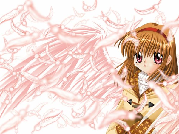 Anime picture 1024x768 with kanon key (studio) tsukimiya ayu girl wings mittens