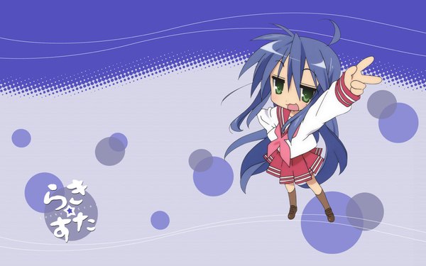 Anime picture 1680x1050 with lucky star kyoto animation izumi konata wide image girl
