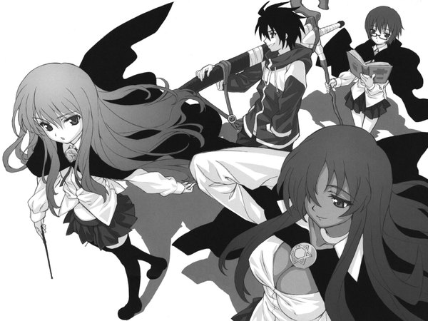 Anime picture 1600x1200 with zero no tsukaima j.c. staff louise francoise le blanc de la valliere tabitha (zero no tsukaima) kirche augusta frederica von anhalt zerbst hiraga saito