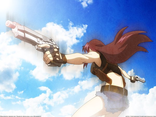 Anime picture 1600x1200 with black lagoon madhouse revy (black lagoon) girl gun