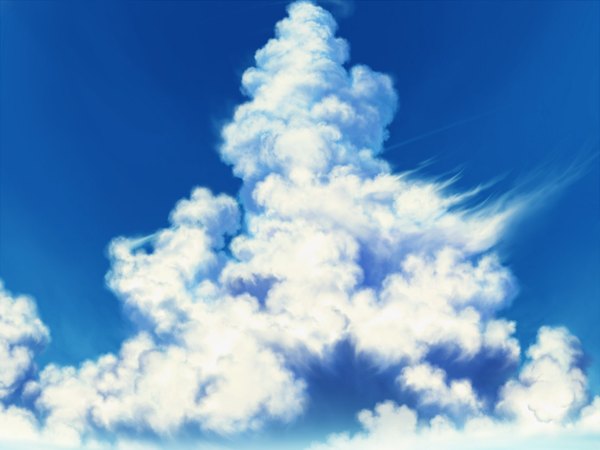 Anime picture 2000x1500 with iy (tsujiki) highres sky cloud (clouds) landscape