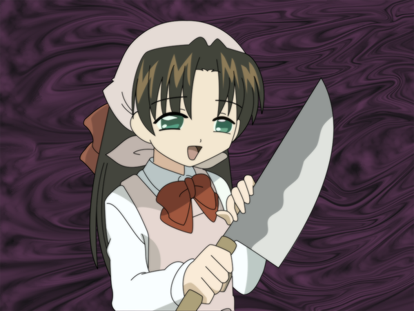 Anime picture 1600x1200 with sensei no ojikan j.c. staff tominaga minako vector apron knife