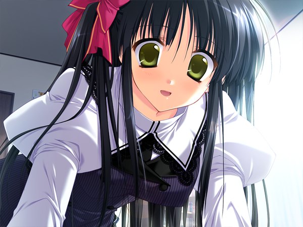 Anime picture 1200x900 with aster (game) black hair yellow eyes game cg girl