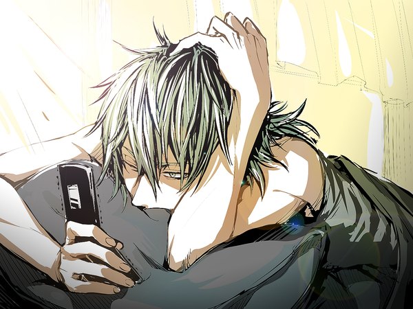 Anime picture 1333x1000 with togainu no chi nitro+chiral akira (tnc) uraki (artist) boy pillow phone