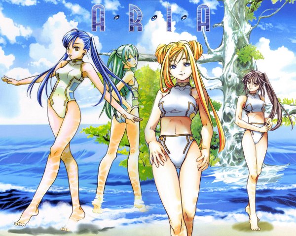 Anime picture 1280x1024 with aria alice carroll aika s granzchesta alicia florence akira e ferrari amano kozue swimsuit bikini water