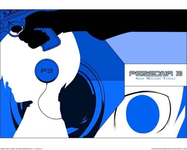 Anime picture 1600x1280 with persona 3 persona arisato minato blue background headphones pistol