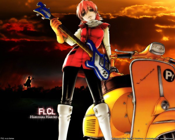 Anime picture 1280x1024 with flcl gainax haruhara haruko guitar tagme