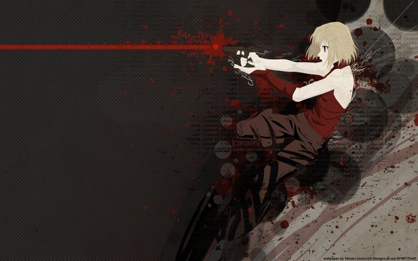 Anime picture 1920x1200 with canaan type-moon canaan (character) highres wide image gun pistol